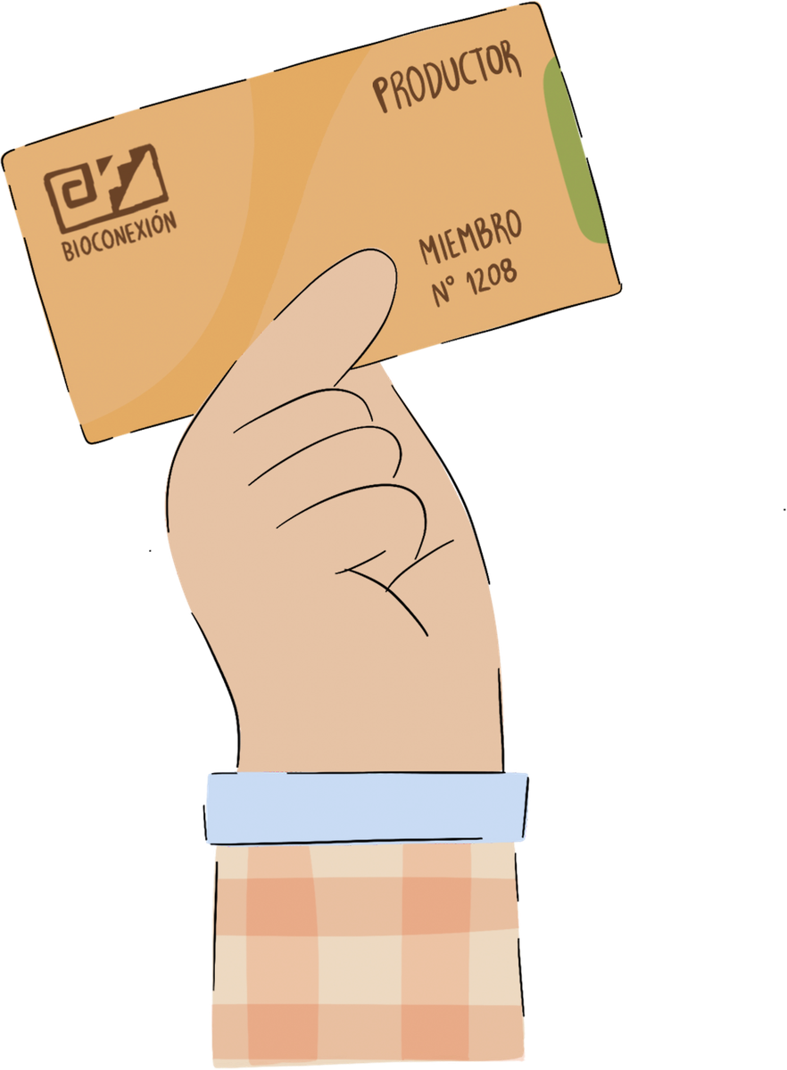 Mano sosteniendo una credencial de miembro